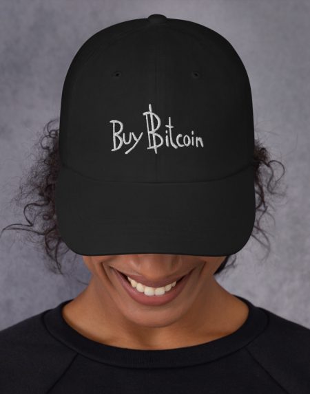 Buy Bitcoin White Embroidery Dad Hat