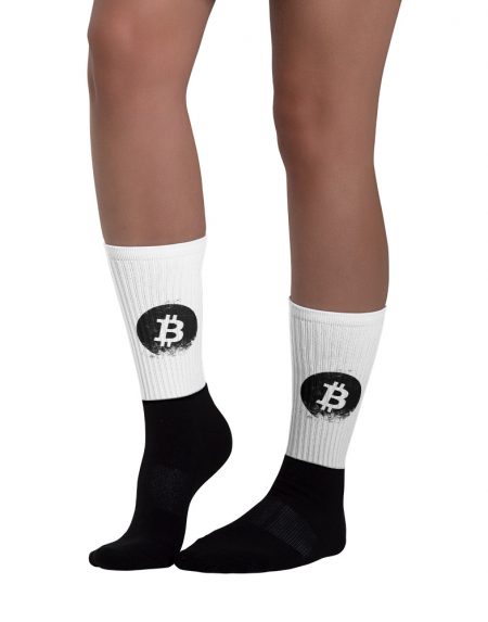 Stamped Bitcoin Half and Half Socks